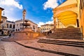 Ancient Italian square and architecture in town of Udine