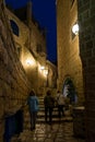 At ancient Jaffa alleys at night