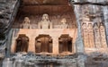 Ancient Jain statues carved out of rock in Gwalior, Madhya Pradesh, India