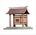 Ancient japan culture objects japanese japanese alcove, canopy, small architectural form, stopping place.Japan vector