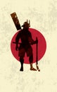 Ancient Japanese Warrior, Samurai, Japanese Soldier, Matchlock Gunner Royalty Free Stock Photo