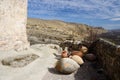 Ancient jars in cave town Uplistsikhe, Georgia, Caucasus, Asia Royalty Free Stock Photo