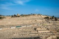 Ancient Jewish Cemetery on The Olive Mountain in Kidron Valley Royalty Free Stock Photo