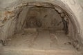 Ancient Jewish rock burials in Israel with cave paintings and Jewish symbols
