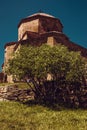 Ancient Jvari Monastery, Mtskheta. Adventure holiday. Travel to Georgia. Georgian architecture background. Religion tourism Royalty Free Stock Photo