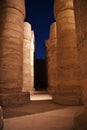 Ancient Karnak temple in Luxor at night, Egypt, Africa Royalty Free Stock Photo