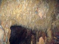 Ancient karst cave with stalactites and stalagmites, Petralona cave Greece Royalty Free Stock Photo