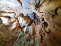 Ancient karst cave with stalactites and stalagmites