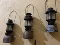 Ancient kerosene lantern at Pant Amatya Bavdekar Wada, Palasambe, Kolhapur, Maharashtra, India.