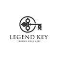 Ancient key illustration logo design