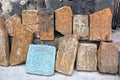 Ancient khachkars near the Sevanavank (Sevanavank Monastery) in Armenia Royalty Free Stock Photo