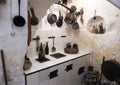 Ancient kitchen inside Casa Grotta di vico Solitario Matera, Itay