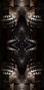 Ancient Knight Iron Armour Gloves, Mirrored Abstract Background. Royalty Free Stock Photo