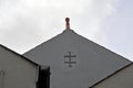 Ancient Knights Templar cross sign on Pack Horse pub in Briggate Leeds