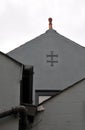 Ancient Knights Templar cross sign on Pack Horse pub in Briggate Leeds