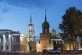 Ancient kremlin in Tula at night Royalty Free Stock Photo