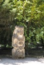 Ancient kurgan stelae in the zoological garden of the National Reserve Askania-Nova, Ukraine, stone babas