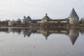 Ancient Ladoga fortress, April morning. Staraya Ladoga, Russia Royalty Free Stock Photo