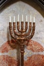 Ancient lamp stand Menorah Royalty Free Stock Photo