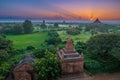 Ancient Land of Bagan view from the top of Shwesandaw Pagoda