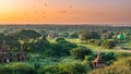 Ancient Land of Bagan view from the top of Shwesandaw Pagoda