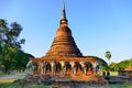 Ancient Lanka-Sukhothai Style Buddhist Stupa Ruins of Wat Sorasak in The Sukhothai Historical Park, Thailand