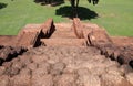 Ancient laterite stone stairway down of the base of the main stupa, Khao Klang Nok, influence of Draravati culture 8th-9th century