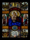 Ancient leaded pane from the cathedral of Strasbourg exibited in the museum