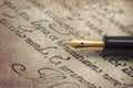 Ancient letter from 16th century with elegant fountain pen