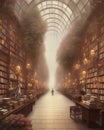 Ancient library, books, knowledge and history