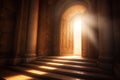 Ancient light heaven doorway. Generate Ai Royalty Free Stock Photo