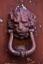 Ancient lion shaped door knocker Royalty Free Stock Photo