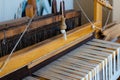 Ancient loom, fabric hand made