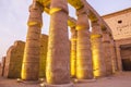 Ancient ruins at Luxor temple during sunset, UNESCO World Heritage site, Luxor, Egypt. Royalty Free Stock Photo