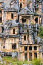 Ancient Lycian rock cut tombs Royalty Free Stock Photo