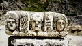 Ancient lycian stones with three faces