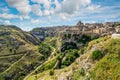The ancient Madonna de Idris rock church in the city of Matera, Italy, in the Basilicata region. Royalty Free Stock Photo