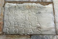Ancient Magic Sator Square with palindrome five words in latin on stone