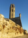 Ancient main tower in Mediterranean area in Spain.
