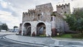 Ancient majestic well preserved Porta San Paolo gate one of the southern gates of the Aurelian Walls that protected Rome located