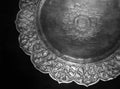 Ancient Malay silver plate Royalty Free Stock Photo