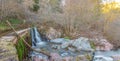 Man made waterfall of the Riera Major creek Royalty Free Stock Photo