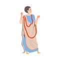 Ancient Man Roman Character as Cultural Ethnicity or Nationality from Classical Antiquity Vector Illustration