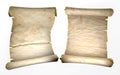 Vintage scrolls of parchment. On white background. 3D-rendering Royalty Free Stock Photo