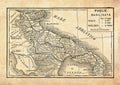 Ancient map of Apulia and Basilicata