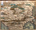 Ancient map of Eastern Europe, Transylvania are Royalty Free Stock Photo