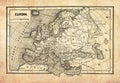 Ancient map of Europe continent Royalty Free Stock Photo