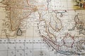 Ancient map of Southeast Asia Royalty Free Stock Photo