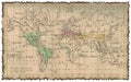 Ancient map of the world Royalty Free Stock Photo
