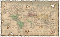 Ancient map of the world Royalty Free Stock Photo
